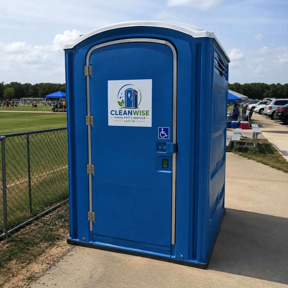 ADA porta potty rental at an Austin sports field